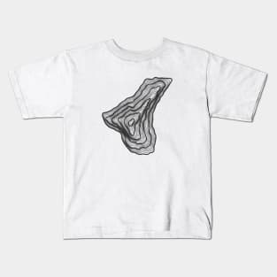 Contour map of Mount Everest White and Black Color Kids T-Shirt